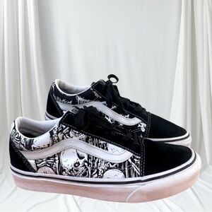 Vans Old Skools 🟢Glow Skulls🟢Black & White, 6.5